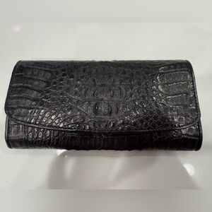 Genuine Black Crocodile Embossed Leather Wallet